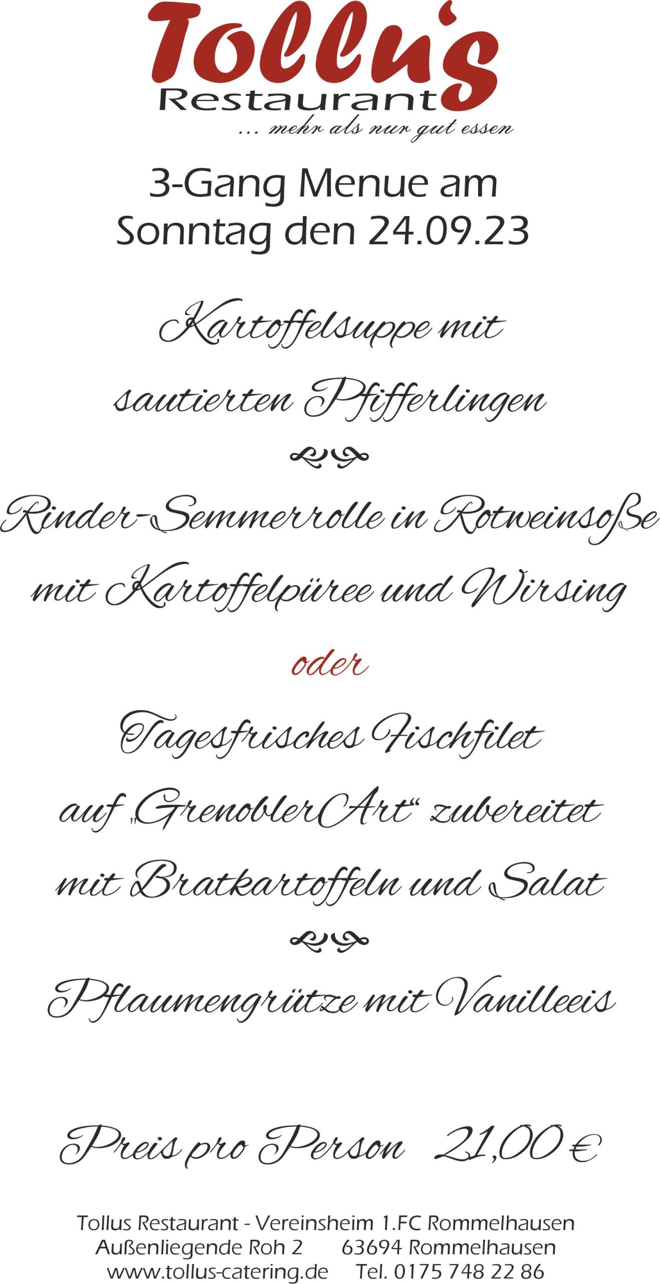66 – Sonntagsmenue 24.09.23 66 - Sonntagsmenue 24.09.23