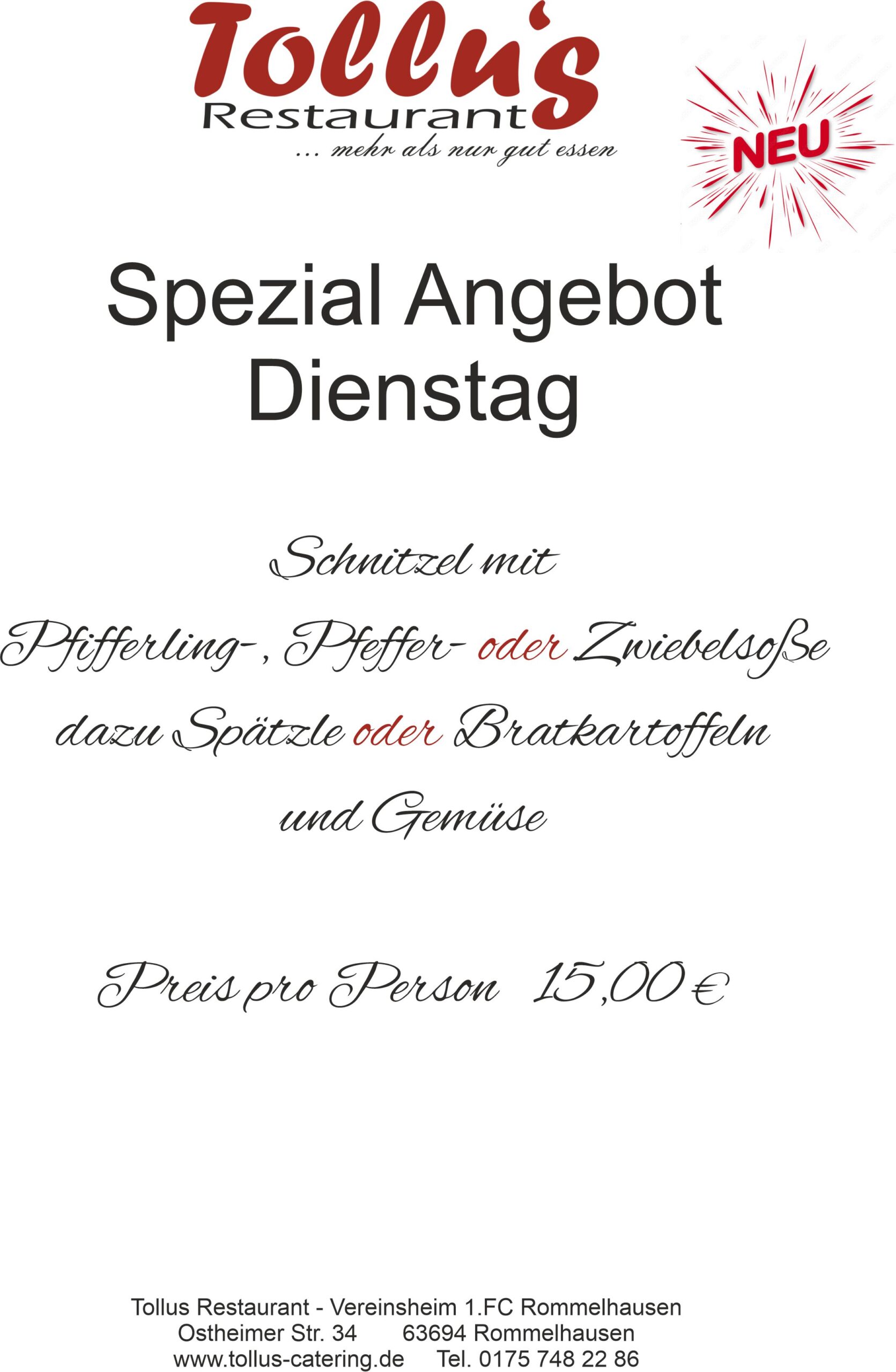 Angebot Dienstag Angebot Dienstag
