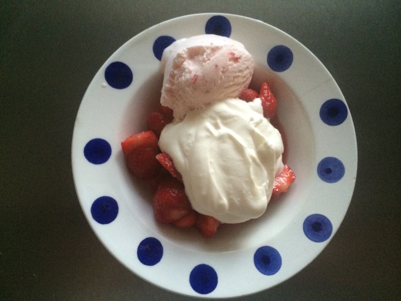 Erdeeren mit eis