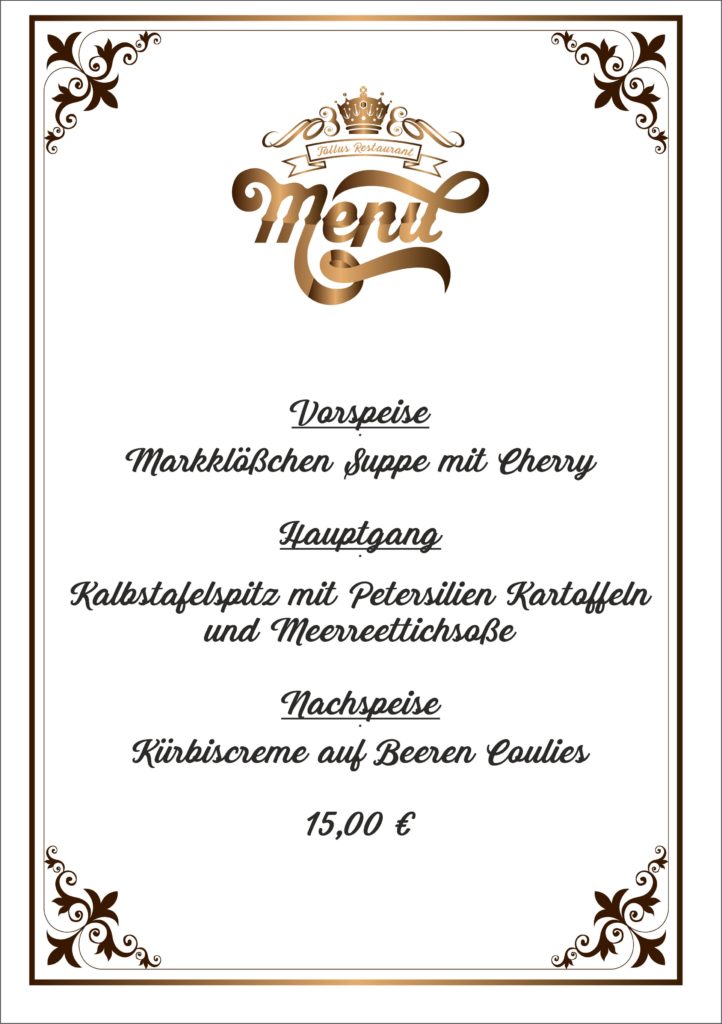 Kalbstafelspitz Angebot Menue Woche ab14.10.18