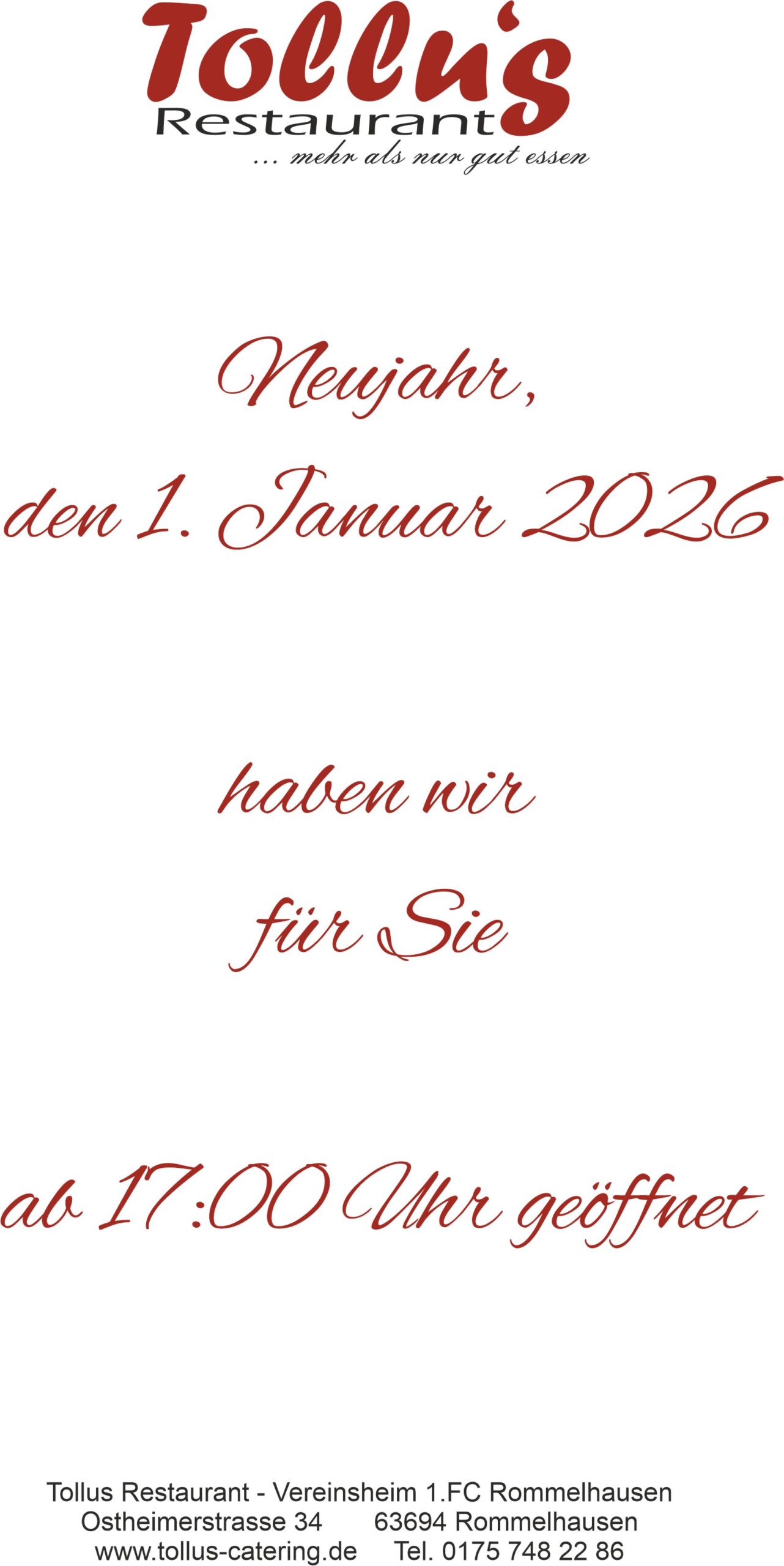 Neujahr öffnung Neujahr öffnung