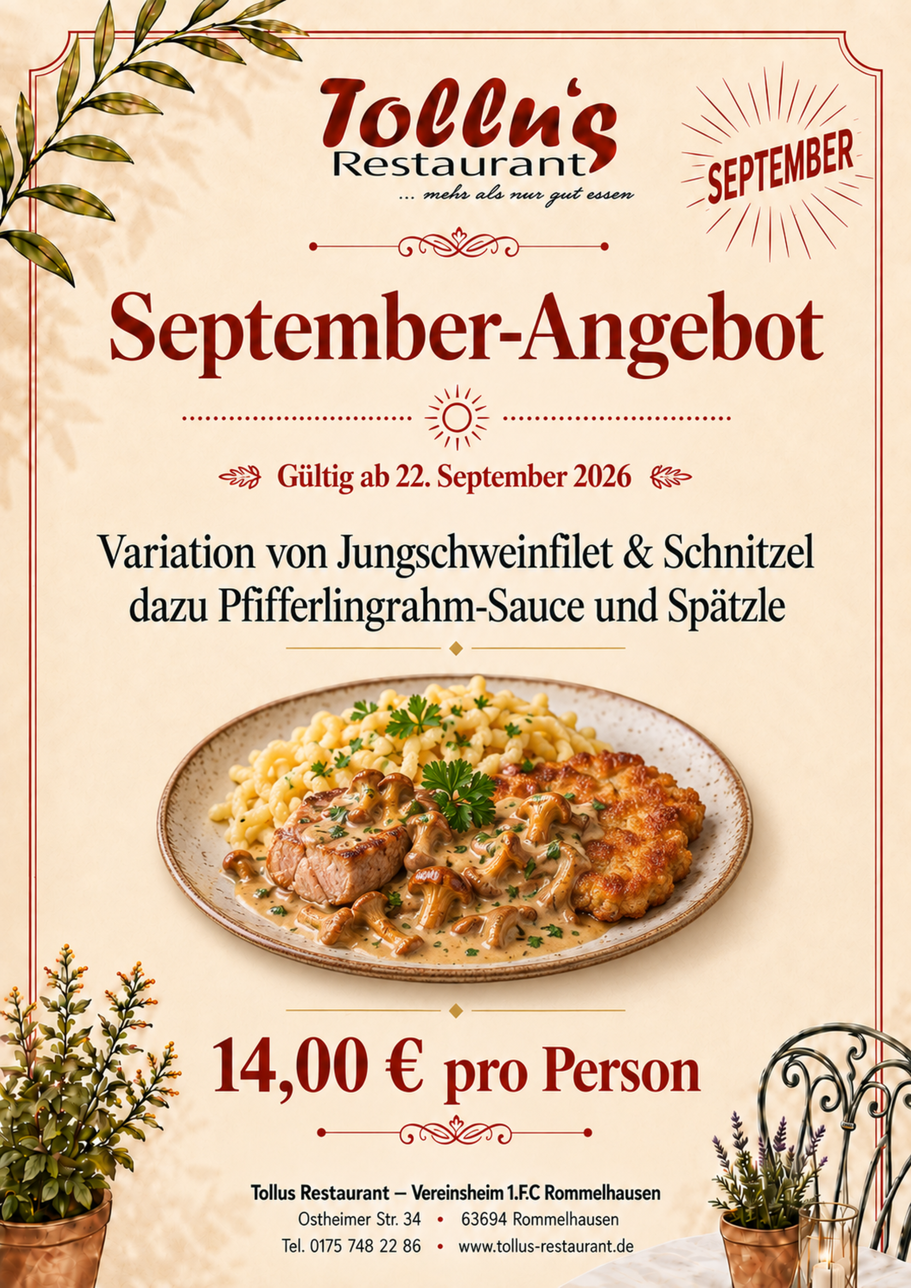 September 21.9. Angebot Angebot sep