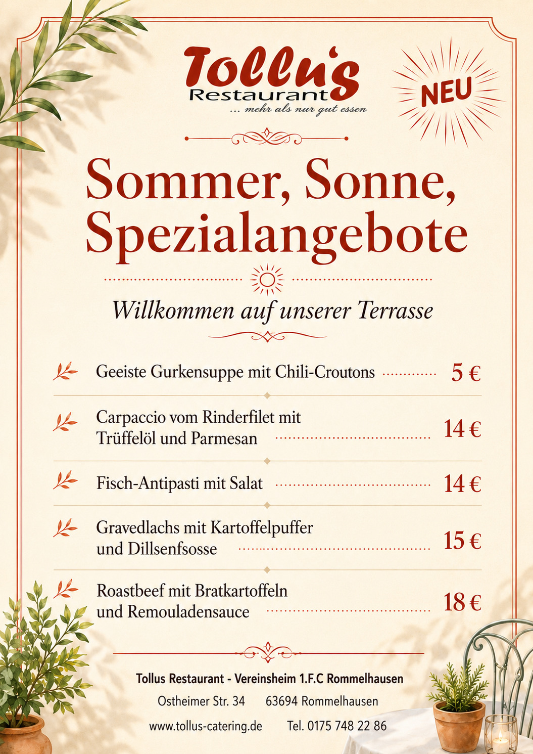 Sommerangebot Neu