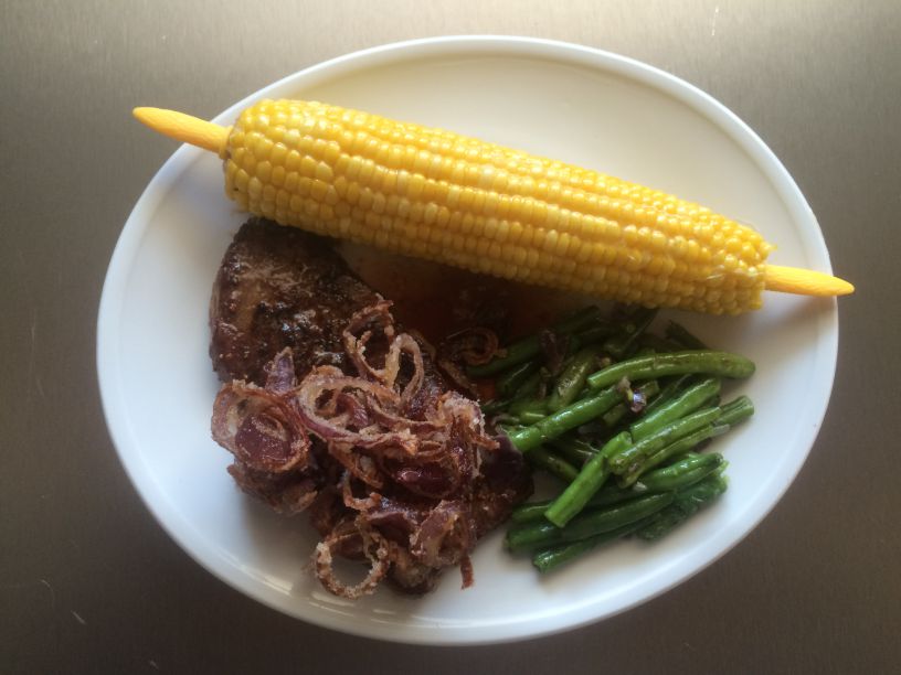 Teller Rumpsteak mit Bohnen