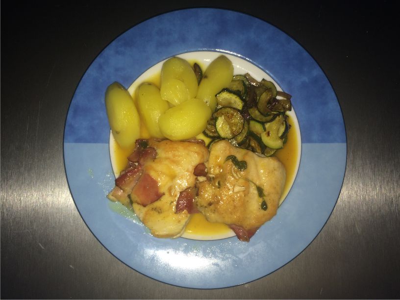 Teller Saltimbocca mit Zuchini